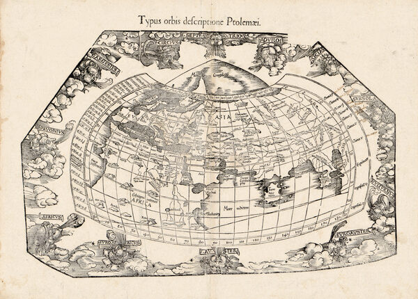 Antique World Map 1541 — Fries, Typus Orbis Ptolemaei
