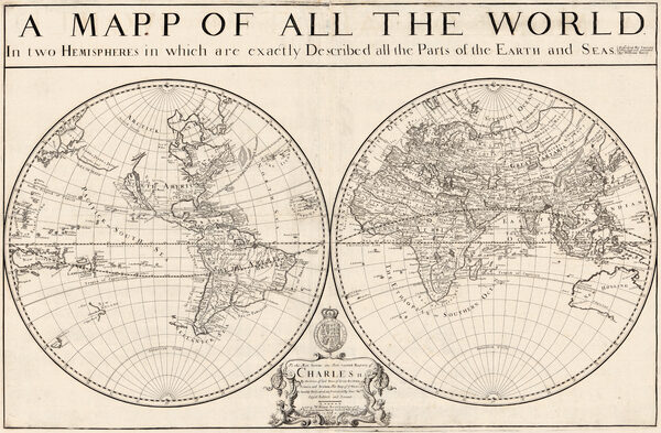 Antique World Map 1680 — Sanson, A Mapp of All the World