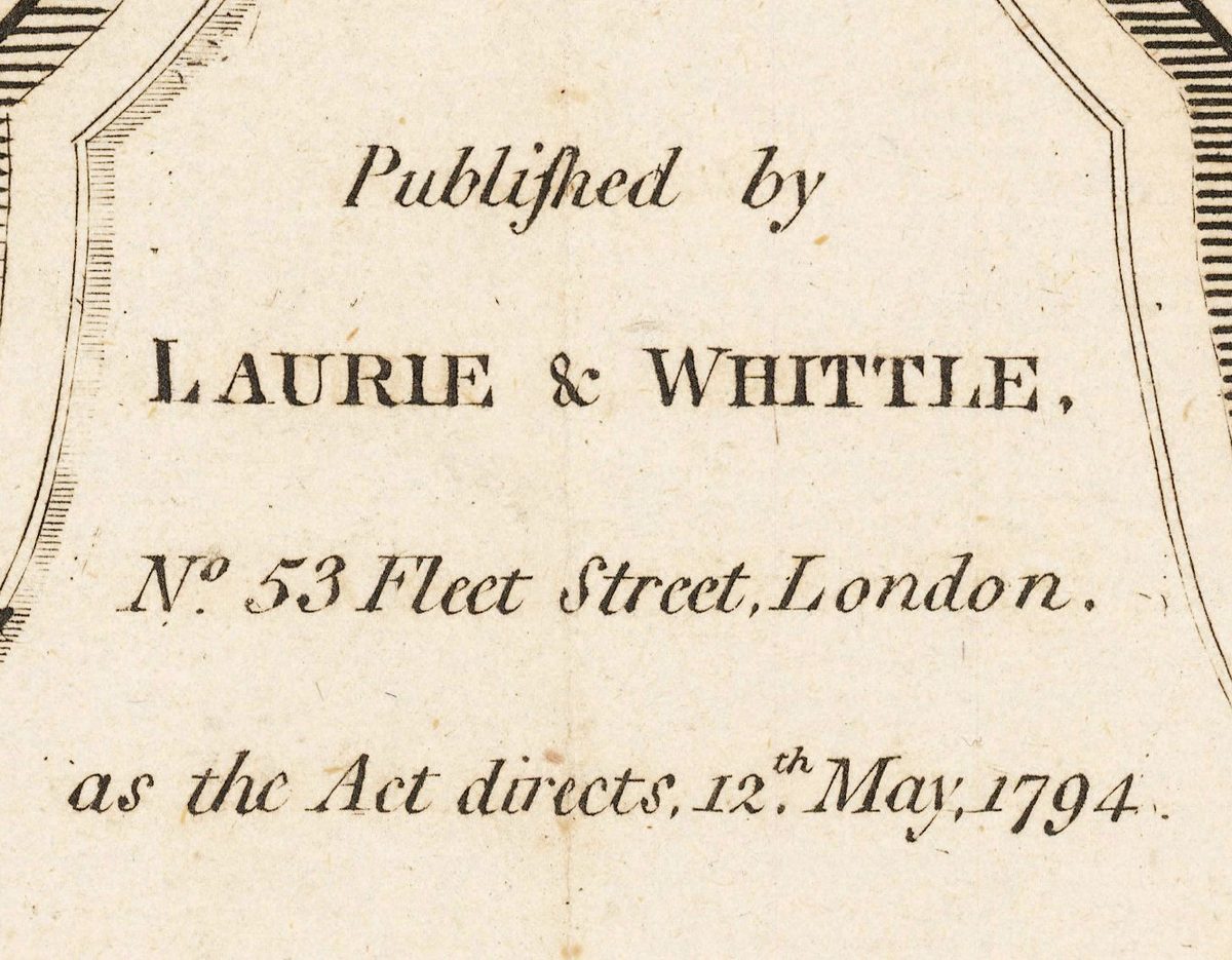 The imprint between the two hemispheres: Published by Laurie & Whittle, No. 53 Fleet Street, London, as the Act directs, 12th May, 1794.
