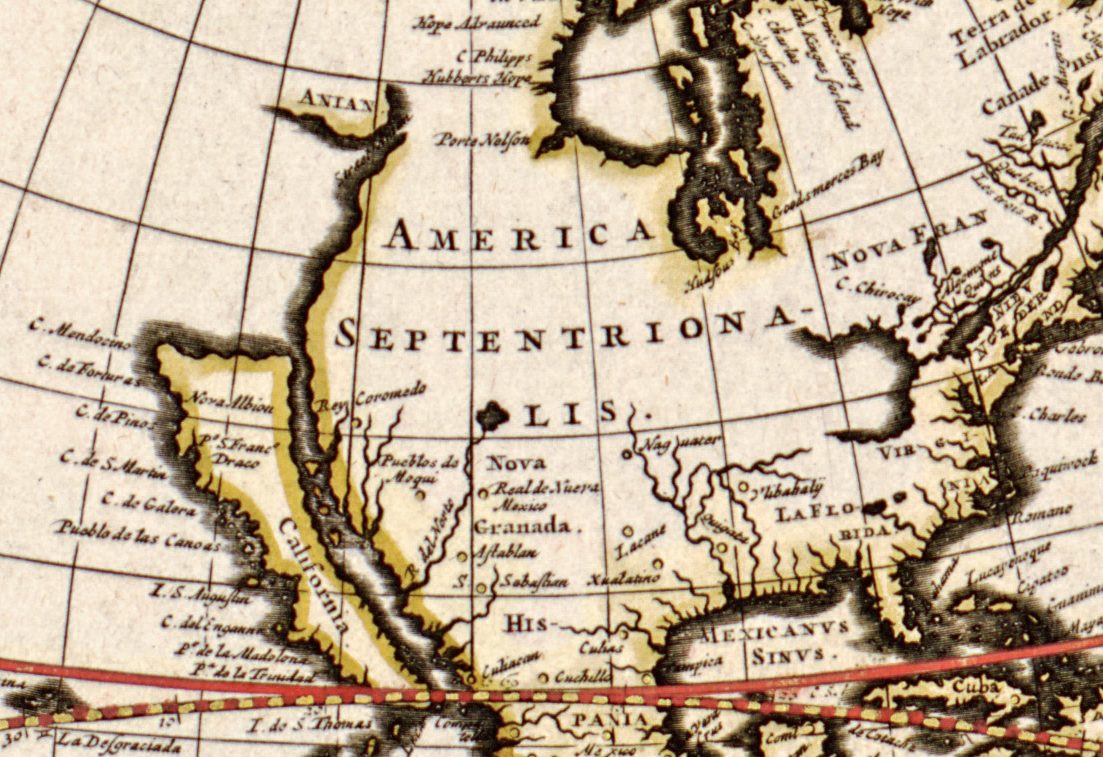 California drawn as an island on Visscher’s world map of about 1690