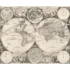 Antique world map by John Seller, London about 1675 — two hemispheres with California as an island