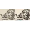 Antique World Map 1744 — Le Rouge, Mappe Monde Nouvelle — before and after restoration