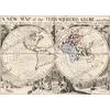 Antique world map of 1700 by Edward Wells, A new map of the terraqueous globe