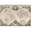 Antique world map 1641 — Jodocus Hondius, Nova totivs terrarvm orbis, two hemispheres