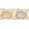 The 1645 sheet before and after restoration