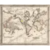 Antique World Map 1850 by David H. Burr — the world on Mercator's projection, full sheet with original hand colour