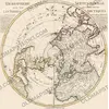 Antique world map c. 1740 — Delisle, Hemisphere Septentrional, the northern hemisphere printed by the Ottens brothers