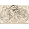 Antique world map 1720 — Guillaume Delisle, Mappemonde a l'usage du Roy, two hemispheres