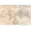 Antique World Map 1680 — Sanson, A Mapp of All the World — full sheet before and after restoration