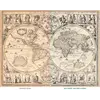 Antique World Map 1645 — Blaeu, Novvelle et Exacte Description — full sheet before and after restoration
