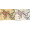 Mappa antica del mondo 1850 ca. — Bartholomew, Impero britannico — prima e dopo il restauro