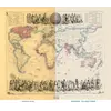 Mappa antica del mondo 1850 ca. — Bartholomew, Impero britannico — foglio intero prima e dopo il restauro