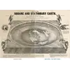 Old Flat Earth Map 1893 — Ferguson, Map of the Square and Stationary Earth — full sheet before and after restoration