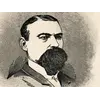 Old Flat Earth Map 1893 — Ferguson, Map of the Square and Stationary Earth — detail 6: ferguson portrait engraving