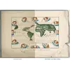 Antique World Map — Italienische Weltkarte, Bomsdorff Facsimile 1872 — full sheet before and after restoration