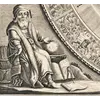 Antique Star Chart 1708 — Planisphaerium Copernicanum — detail 6: astronomer left