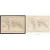 Oude wereldkaart ca. 1867 — Drioux, Planisphère — volledig blad voor en na restauratie