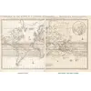 Antique World Map 1706 — Moll, A New Map of the World — full sheet before and after restoration