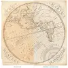 Antique World Map 1757 — The Earth's Western Planisphere — full sheet before and after restoration