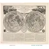 Antique Moon Map c. 1702 — Doppelmayr, Tabula Selenographica — full sheet before and after restoration