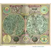 Antique Star Chart c. 1772 — Lotter, Planisphaerium Coeleste — full sheet before and after restoration