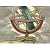 Antique Star Chart c. 1772 — Lotter, Planisphaerium Coeleste — detail 5: armillary sphere
