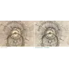 Antique Star Chart 1716 — Homann, Systema Mundi Tychonicum — before and after restoration