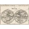 Antique World Map 1708 — De la Feuille, Mapemonde Planisphere