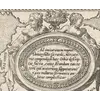 Antique World Map 1596 — Typus Orbis Terrarum — detail 2: mercator dedication cartouche