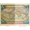 Old World Map 1570 — Ortelius, Typus Orbis Terrarum, Colored — full sheet before and after restoration