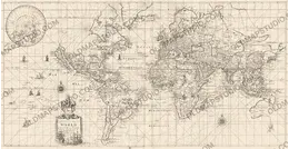 Antique World Map c. 1690 — Morden & Berry, To Capt. John Wood