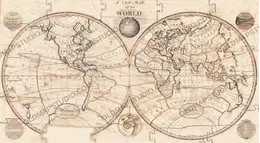 Antique World Map 1800 — Wallis, A New Map of the World