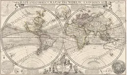 Antique World Map 1709 — Moll, A New and Correct Map