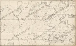 Stara mapa świata 1807 — Hansteen, Abweichungskarten
