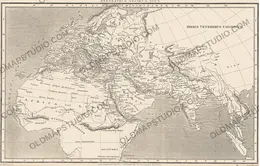 Antique map of the world known to the ancients, 1818, drawn by Alexander Macpherson and engraved by Alexander Findlay, restored full sheet