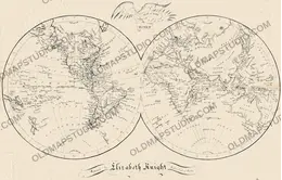 Stara mapa świata 1810 — Elizabeth Knight, Map of the World