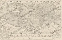 Stara mapa świata 1602 — Mercator i Hondius, Orbis Terrae