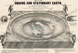 Old Flat Earth Map 1893 — Ferguson, Map of the Square and Stationary Earth