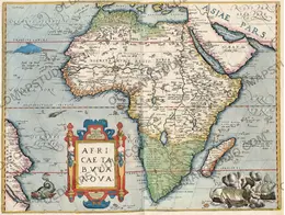 Stara mapa Afryki 1570 — Ortelius, Africae Tabula Nova