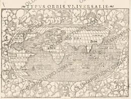 Antique World Map 1550 — Münster, Typus Orbis Universalis
