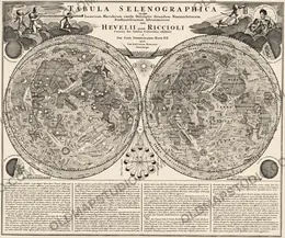 Antique Moon Map c. 1702 — Doppelmayr, Tabula Selenographica