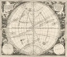 Antique Star Chart 1708 — Haemisphaeria Sphaerarum