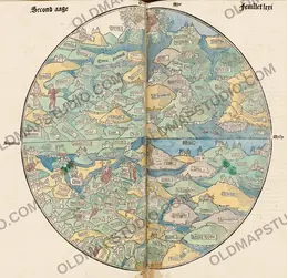Stara mapa świata ok. 1488 — Le Rouge, La mer des hystoires
