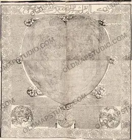 Ottoman World Map 1795 — Hajji Ahmed, Heart-Shaped Map of 1559