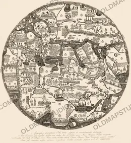 Stara mapa świata ok. 1450 — mapa Borgii, faksymile Borgii 1797