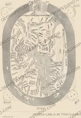 Antique World Map — Higden’s Mappa Mundi, Jomard Facsimile