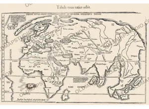 Antique World Map 1541 — Fries, Tabula Noua Totius Orbis