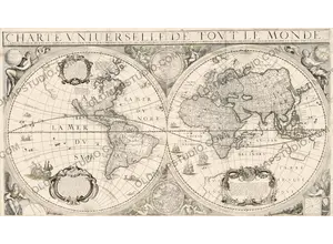 Antique World Map 1628 — Danckerts, Charte Vniuerselle
