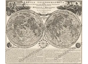 Antique Moon Map c. 1702 — Doppelmayr, Tabula Selenographica