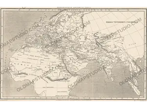 Antique map of the world known to the ancients, 1818, drawn by Alexander Macpherson and engraved by Alexander Findlay, restored full sheet